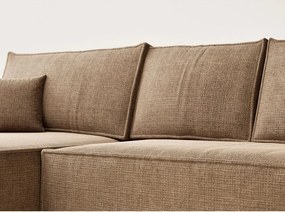 Colțar maro deschis extensibil/cu spațiu de depozitare cu tapițerie din chenille (cu colț pe partea stângă/cu șezlong) Maze – Maison de Rêve