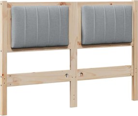 vidaXL Tăblie tapițată cu headboard Maro 120 cm Lemn de pin masiv
