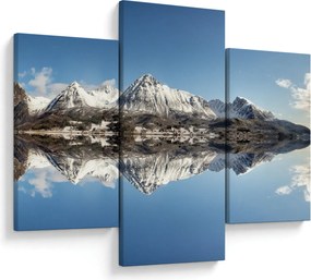 Tablou cu munți și reflectarea lor (90x60 cm)
