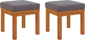 vidaXL Scaune grădină cu perne, 2 buc., 40x40x42 cm lemn masiv acacia