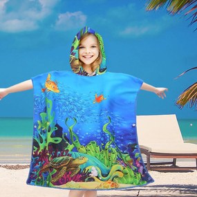 Poncho pentru copii LAGOON TREASURE colorat Dimensiune: 60 x 120 cm