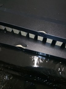 OFERTA Dulap TV suspendat MEORATI 150x40 cm, negru/stejar artizanat Calitatea II.