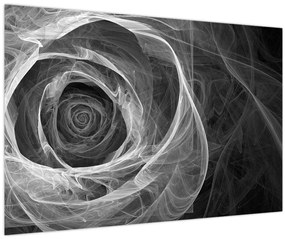 Tablou - Abstract trandafir negru și alb (90x60 cm)