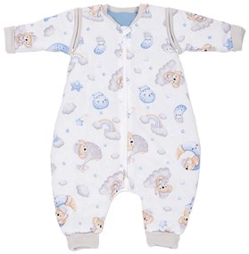 Sac de dormit copii din bumbac cu picioare si maneci detasabile 6-18 luni Kidizi Koala Dreams Blue, 1 tog