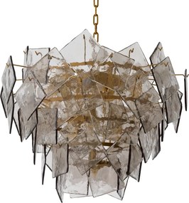 Candelabru LUX, Otel Alama Antic, Sticla Fumurie, Biltmore