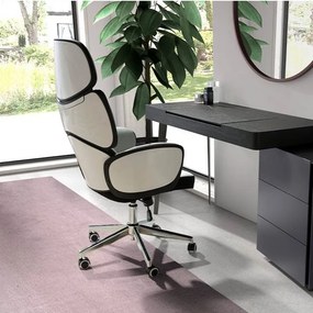 Scaun de birou pivotant design modern Gris-White