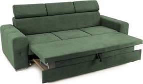 Canapea Extensibilă 3 locuri BELLAGIO, cu tetiere reglabile, 242x95x99 cm, Verde-Enjoy