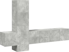 vidaXL Set de dulapuri TV, 5 piese, gri beton, lemn prelucrat