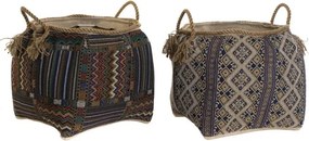 Coș de depozitare decorativ natural din fibre și bumbac, "Natural"