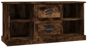 vidaXL Comodă TV, stejar fumuriu, 99,5x35,5x48 cm, lemn prelucrat