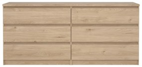 Comodă în culoare naturală cu aspect de lemn de stejar 154x70x50 cm Naia – Tvilum