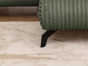 Colțar verde cu tapițerie din catifea reiată (cu colț pe partea dreaptă/în formă de ”L”) Marbeya – Ropez