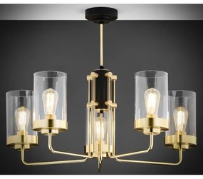 Jupiter 2088 - Lustră pe tijă RAMIREZ 5xE27/15W/230V auriu/negru