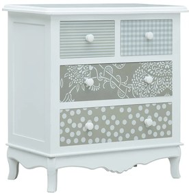 285770 vidaXL Servantă cu 4 sertare, alb și gri, 65,5 x 35 x 68 cm, MDF
