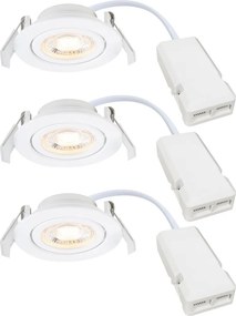 Set de 3 spoturi LED incastrabile directionabile Monolo alb