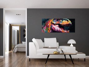 Tablou - Dinozaur, pictură (120x50 cm)