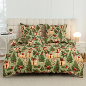 Lenjerie de pat din microfibra CHRISTMAS PRESENTS verde Dimensiune lenjerie de pat: 70 x 90 cm | 140 x 200 cm