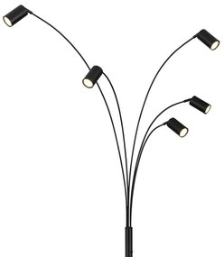 Lampadar cu 5 spoturi directionabile metal negru ROBBY