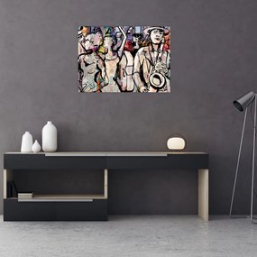 Tablou pe sticlă - Seara de jazz (70x50 cm)