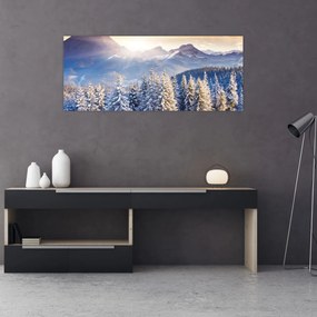 Tablou - Peisaj montan în timpul iernii (120x50 cm)