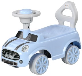 AIYAPLAY Mașinuță de împins pentru copii, protecție anti-răsturnare, spătar, claxon, scaun antiderapant, albastru deschis | Aosom Romania