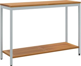 vidaXL Masă de exterior cu depozitare Natural și Gri 110 x 35 x 75 cm