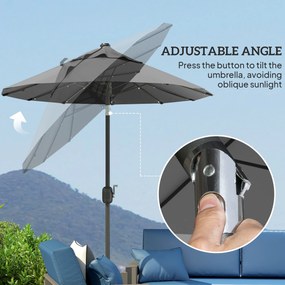 Outsunny Umbrelă de Terasă cu Două Fețe, Bază în Cruce, Sistem de Înclinare și Manivelă | Aosom Romania