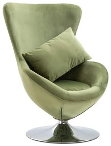 248467 vidaXL Scaun ou rotativ, cu pernă, verde deschis, catifea