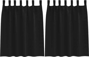 vidaXL Perdele Opaque cu Inel 2 pcs Negru 140 x 140 cm Poliester
