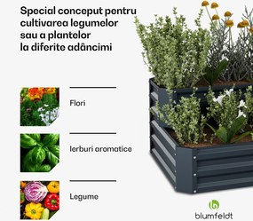 Blumfeldt Ghiveciul High Grow, 2 nivele , rezistent la intemperii, rezistent la coroziune, robust, 405 L