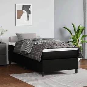 3121017 vidaXL Cadru de pat, negru, 90x190 cm, piele ecologică