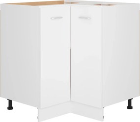 vidaXL Dulap inferior de colț “Lyon”, alb, 75,5 x 75,5 x 81,5 cm, PAL