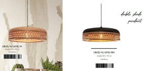 Lustra/Pendul eco din bambus Ubud double shade, nat