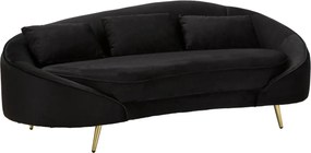 Canapea 3 locuri Oslo, Mauro Ferretti, 185 x 84 x 68 cm, lemn de eucalipt/poliester, negru/auriu