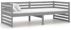 806947 vidaXL Pat de zi, gri, 90x200 cm, lemn masiv de pin