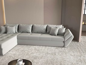 Colțar extensibil dumonde cu ladă de depozitare si sezut confortabil din spuma high-density, Loana XL Royal Antracit 335x185 cm