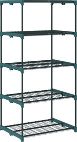 Outsunny Suport pentru Plante Vertical cu 5 Niveluri din Oțel și Plastic, Suport Ghivece pentru Interior și Exterior Grădină Balcon, 67x49x138 cm, Verde Închis | Aosom Romania