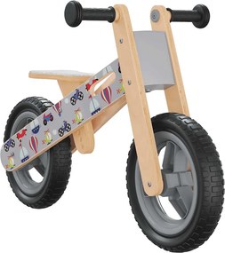 vidaXL Bicicletă de echilibru pentru copii, imprimeu și Gri