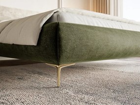 Pat matrimonial 140 cm Rirri 140B (cu somieră) (măslin + auriu). 1099850