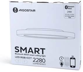 Plafonieră LED RGBW dimabilă Aigostar LED/24W/230V 3000-6500K alb + telecomandă