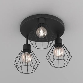 Plafonieră PARKLA 3xE27/15W/230V negru