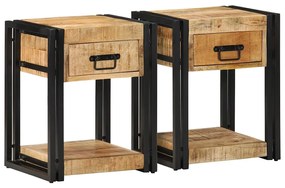 vidaXL Noptiere 2 buc 40x35x50 cm lemn masiv de mango