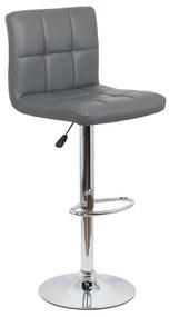 Scaun bar gri rotativ, reglabil pe inaltime, din piele sintetică ABS 191