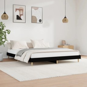 832014 vidaXL Cadru de pat negru 180x200 cm din lemn prelucrat