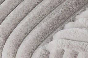 Canapea pufoasa, 3 locuri, bej, din stofa, Myra Pearl