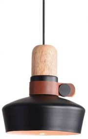 Lustră pe cablu 1xE27/40W/230V stejar/negru Zambelis 1990