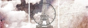 Tablou - Turnul Eiffel, Paris, Franța (cu ceas) (90x30 cm)