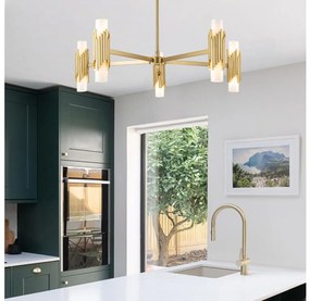 Elstead MARVELE10-AB-OPAL - Lustru pe tijă MARVELE, 10 x E14, 40 W, 230 V, auriu