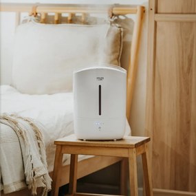 Umidificator de aer Adler AD 7971, 30 W, Pana la 20 m², 5 litri, 150-300 ml/h, ultrasonic, Pana la 50 h cu o umplere, Alb