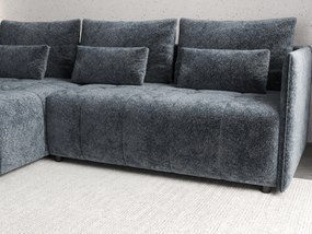 Colțar extensibil dumonde cu ladă de depozitare si sezut confortabil din spuma high-density, Malta Euphoria Grafit 235x185 cm